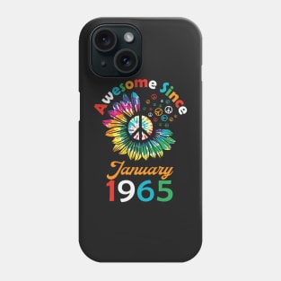 Funny Birthday Quote, Awesome Since January 1965, Retro Birthday Phone Case