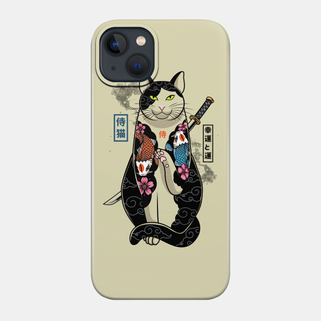 Samurai Cat - maneki neko - Samurai - Phone Case