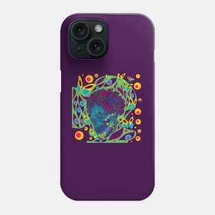 skeleton mariachi calavera in floral portrait of the death Phone Case