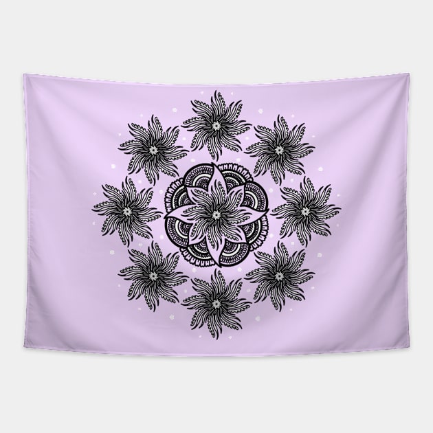 Circle of Flowers Tapestry by NMartworks