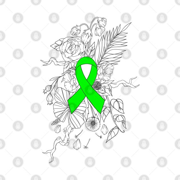 Mental health awareness green ribbon black by NicsPics