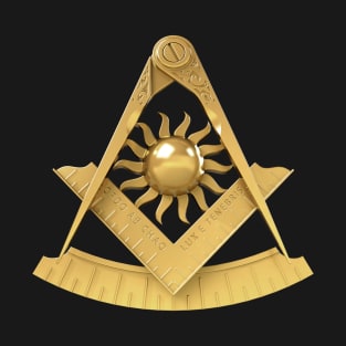 Past Master Gold Emblem Jewel Masonic Freemason T-Shirt