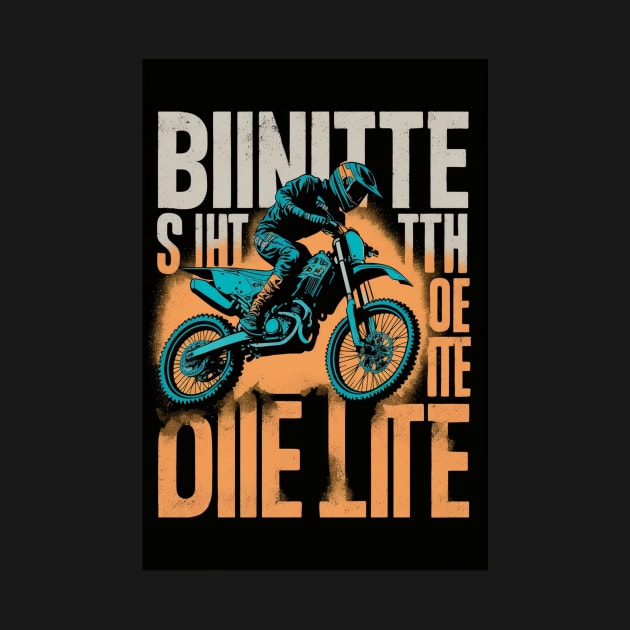 Dirt bike rider w/ orange and grey lettering by KoolArtDistrict