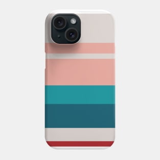 An incomparable mix of Blood (Animal), Pastel Pink, Pastel Gray, Dark Cyan and Petrol stripes. Phone Case