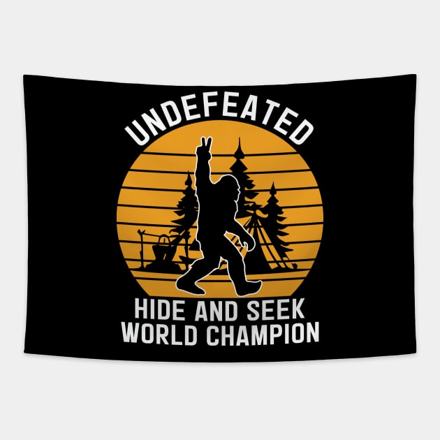 Bigfoot Hide and Seek World Champion Tapestry by banayan