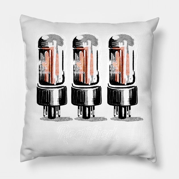 Amplifier rectifier tubes in vintage style Pillow by SerifsWhiskey