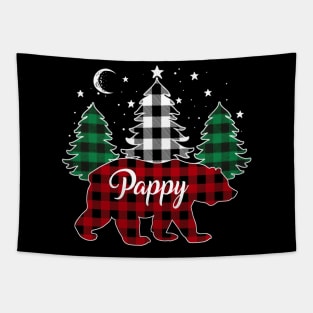 Pappy Bear Buffalo Red Plaid Matching Family Christmas Tapestry