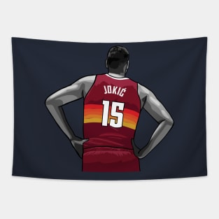 Nikola Jokic Vector Back Tapestry