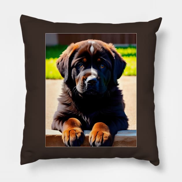 Tibetan Mastiff 05 Pillow by Jaymz Weiss Designz