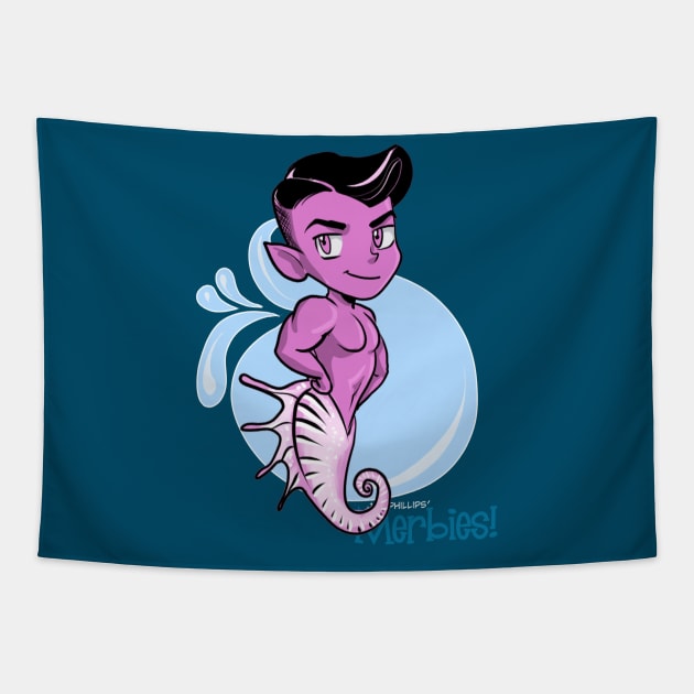 Lavender Seahorse Merbie Tapestry by JoeBoy101