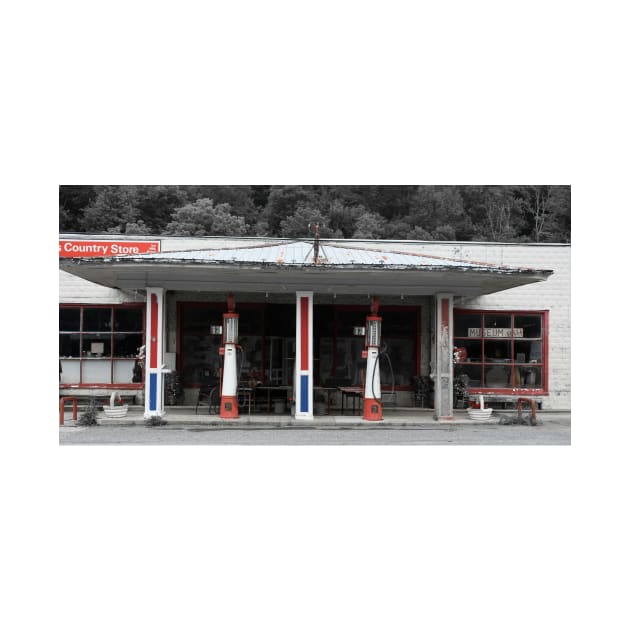 Esso Gas Pumps by searchlight