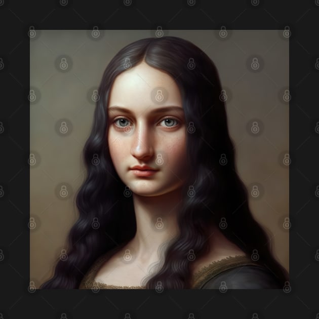 Anime Realistic Style Mona Lisa Drawing by unrealartwork