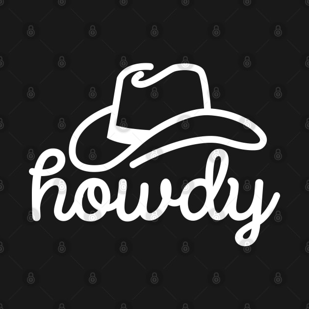 Howdy Cowboy Hat Line Art Western Country USA by DetourShirts