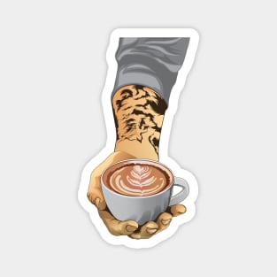 cup coffee in hand Magnet