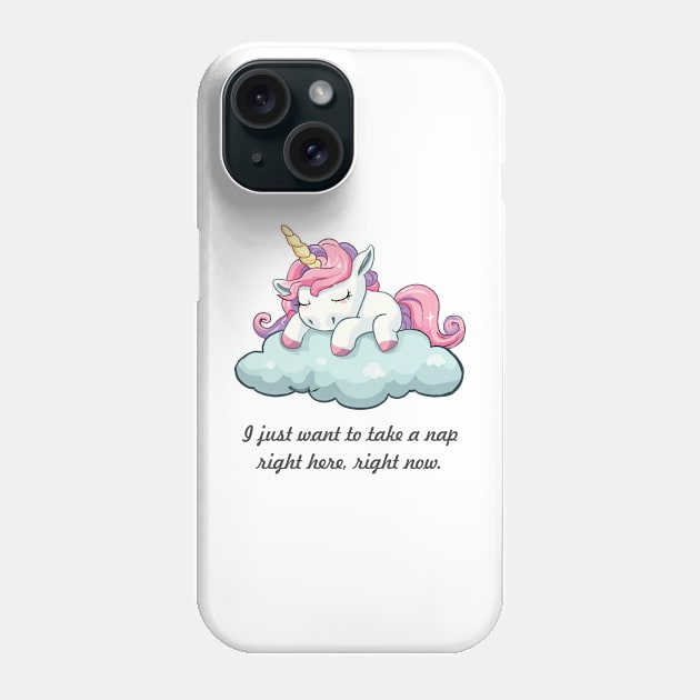 Unicorn taking a nap Phone Case by Ara-Mora