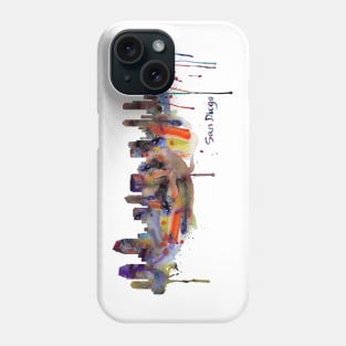 San Diego Watercolor Skyline Phone Case