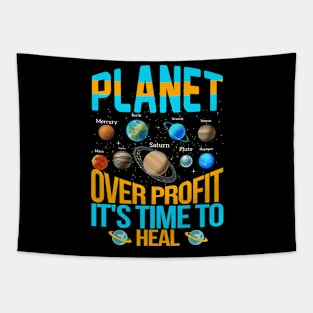 Planet Over Profit Healing Earth Environmentalist Earth Day Tapestry