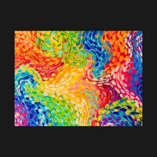 Funky Abstract Rainbow Squiggles T-Shirt