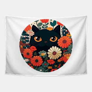 Cute Kitty Cat Flower - Cat Lover Tapestry