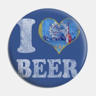 I Heart Flag of Milwaukee Beer Pin