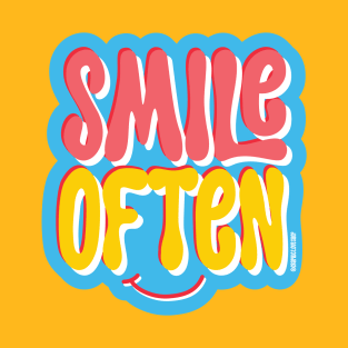 Smile Often Typography Design © GraphicLoveShop T-Shirt