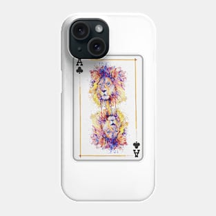 Lion Head Ace of Clubs Playing Card Phone Case