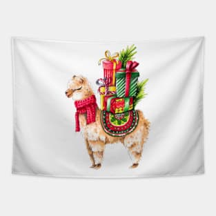 Christmas Llama Tapestry