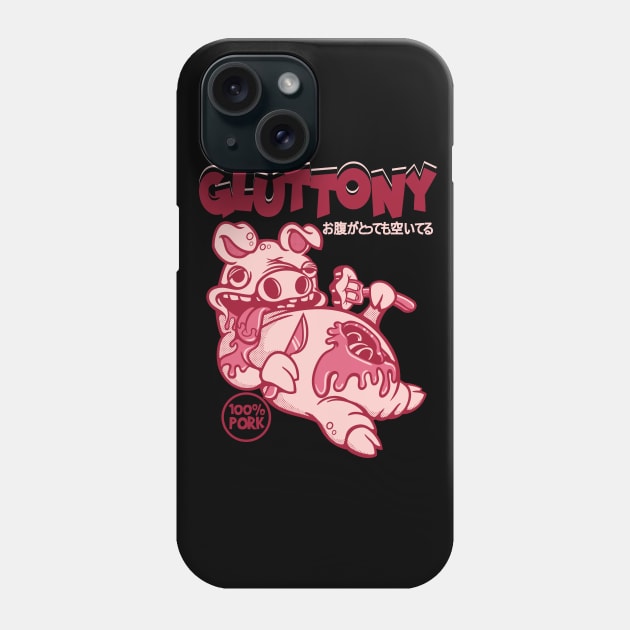 The Gluttony Pig Phone Case by Pixeldsigns