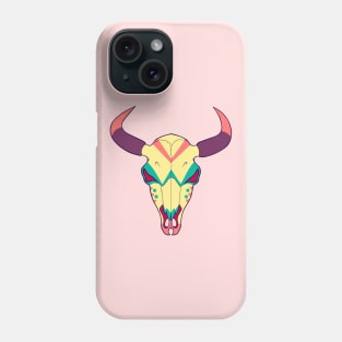 Painted Bison Cow Skull Phone Case