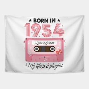 1954 Vintage, 1954 Birthday, 70th Birthday, My Life Is A Playlist Tapestry