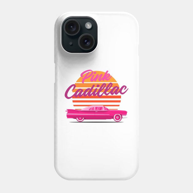 Pink Cadillac - Classic vintage caddy at sunset Phone Case by ExpressiveThreads