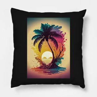 Sunset Palm Pillow