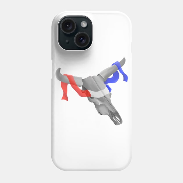 Cow Skull With Patriotic Banner Phone Case by mailboxdisco