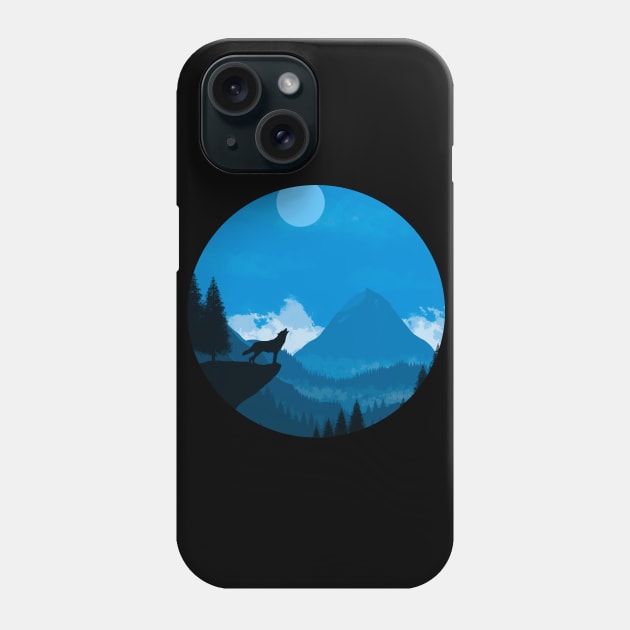 Wolf Howling at the Moon Phone Case by NorseTech
