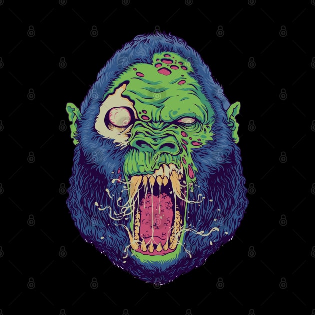 Zombie Martian green Gorilla attack by SpaceWiz95