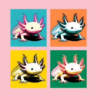 Albino Axolotl Pop Art - Cool Aquatic Creature T-Shirt