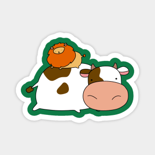 Cow and Tiny Lion Magnet