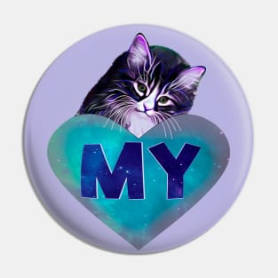 My cat is my valentine Pin