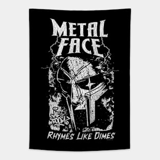 Vintage Bootleg Metal Face White Tapestry