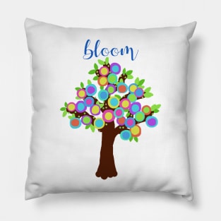 Bloom Tree in Bright Colors Pillow