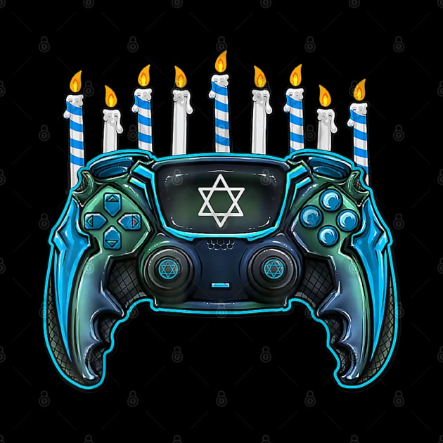 Video Game Controller Hanukkah Menorah Candles by HBart