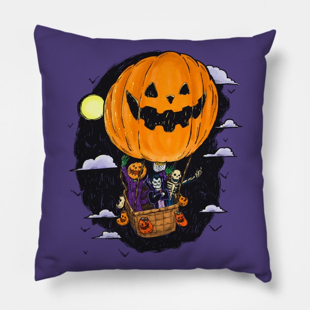 Pumpkin Hot Air Balloon Pillow by nickv47