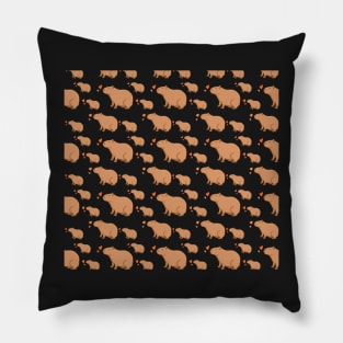 Capybara Hearts Pattern Pillow