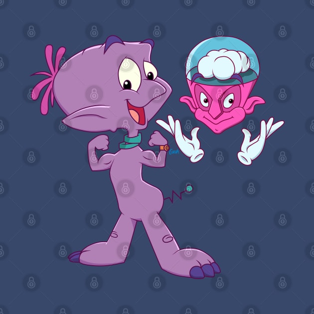 Widget and Mega Brain by corzamoon