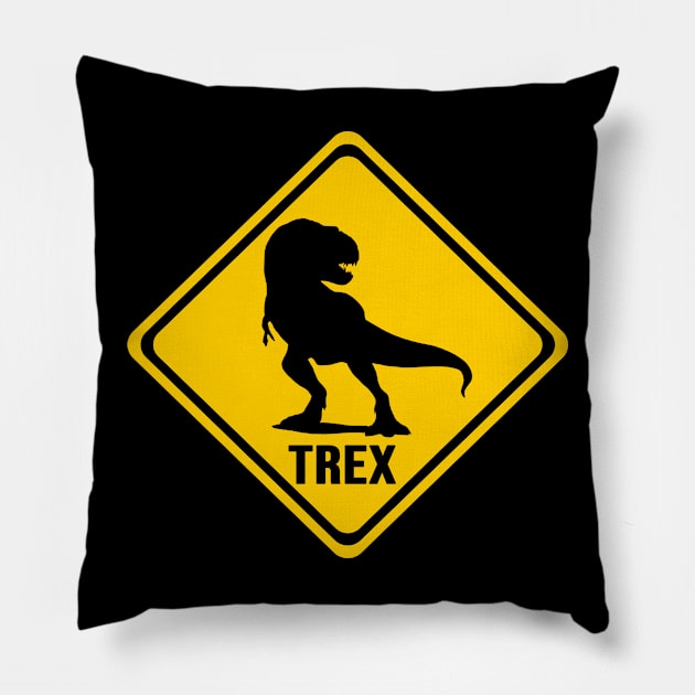 Cool T rex sign, Dinosaur kids Pillow by Jakavonis