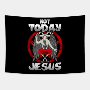 Devil Goat Not Today Jesus Lover Tapestry