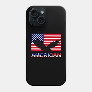 Patriotic American Flag Typography for Men, Women & Kids" Phone Case