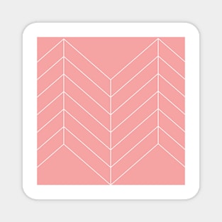 Lines Pattern Salmon Pink Geometric Design Magnet