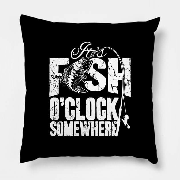 It's fish o'clock somewhere Pillow by captainmood