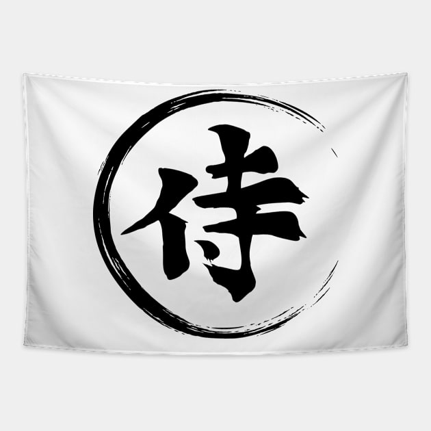 Samurai Kanji Noir Tapestry by urrin DESIGN